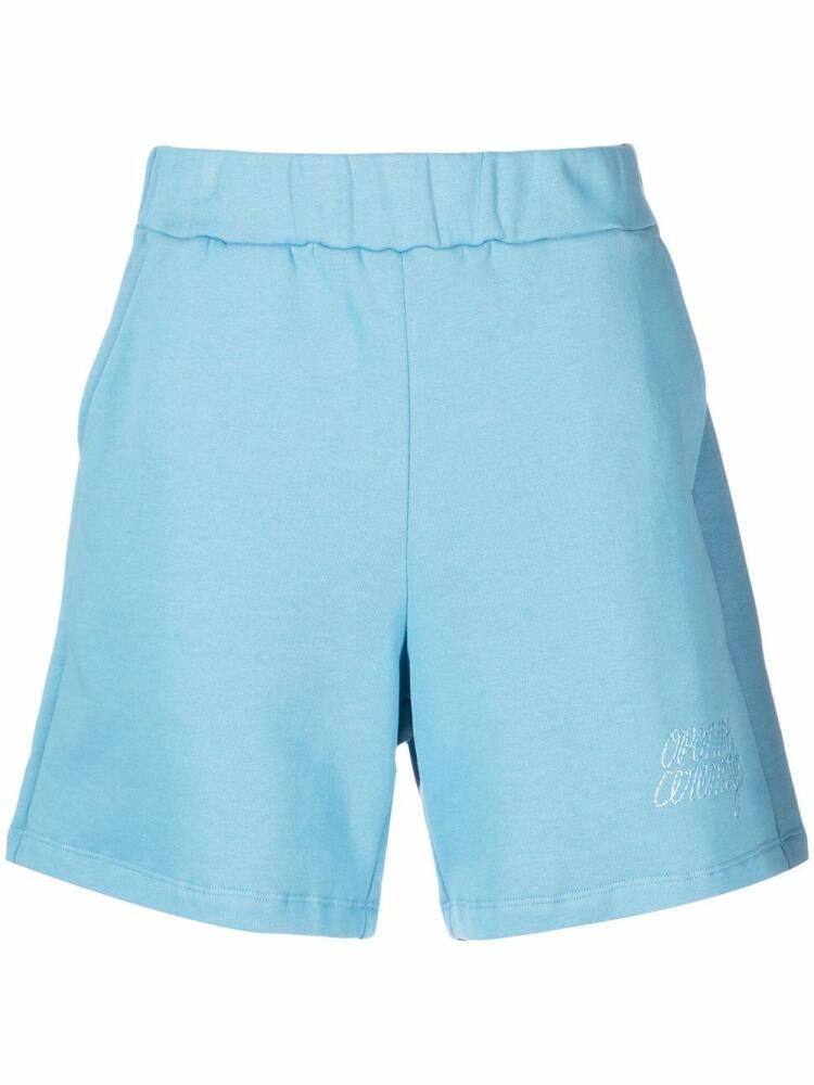 Opening Ceremony logo-embroidered cotton track shorts - Blue Cover