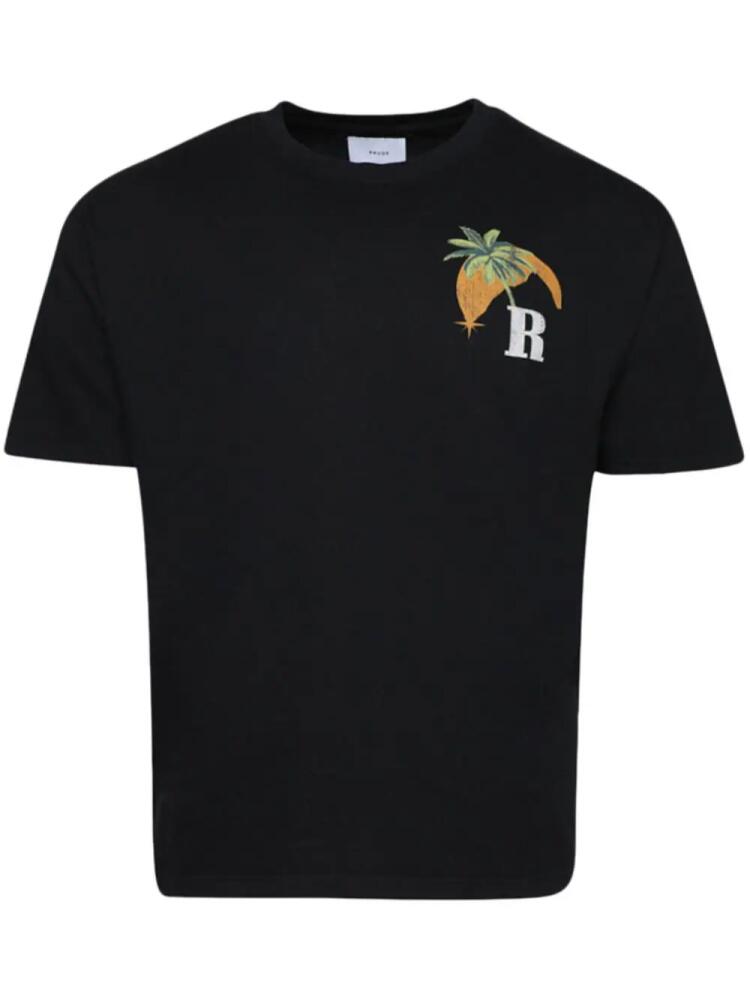 RHUDE Miami graphic-print cotton T-shirt - Black Cover