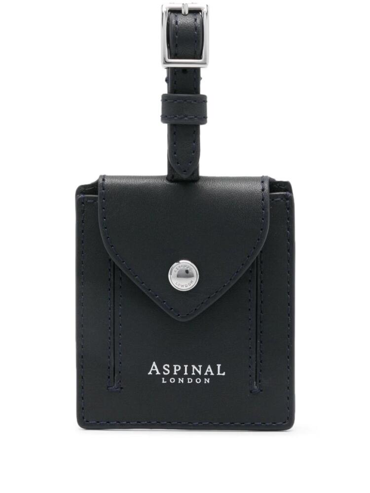 Aspinal Of London leather luggage tag - Blue Cover