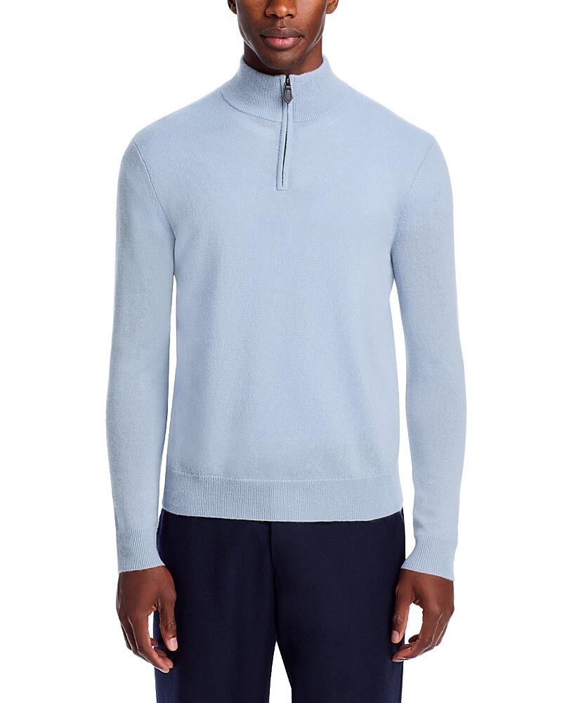 The Men's Store at Bloomingdale's Light Blue Cashmere Half-Zip Sweater - Exclusive Cover