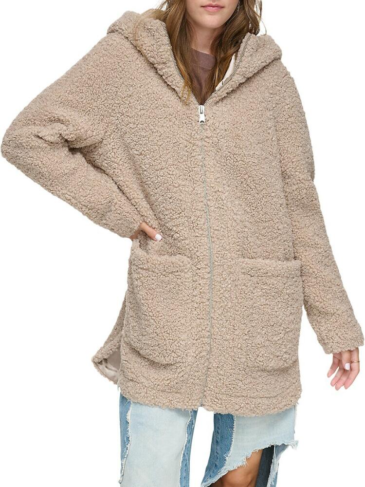 Andrew Marc Women's Seneca Faux Fur Teddy Coat - Mushroom Cover