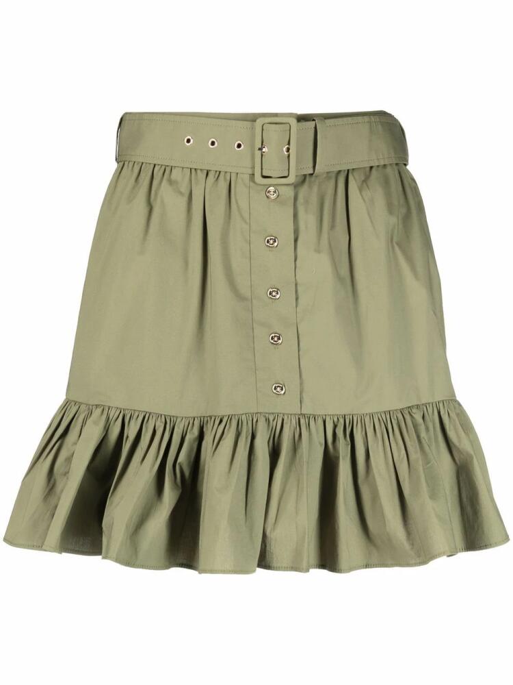 Michael Michael Kors belted ruffle-trim mini skirt - Green Cover