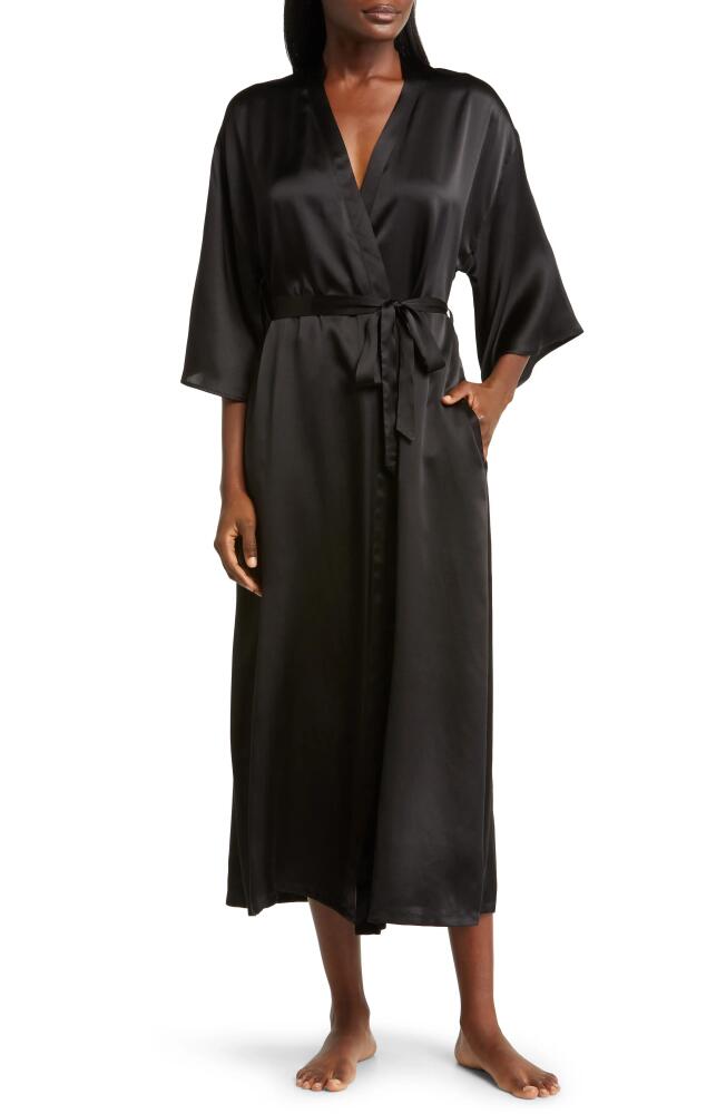 Nordstrom Washable Silk Longline Robe in Black Cover