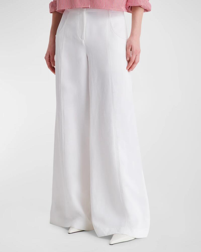 TWP Demie Wide-Leg Linen-Blend Pants Cover