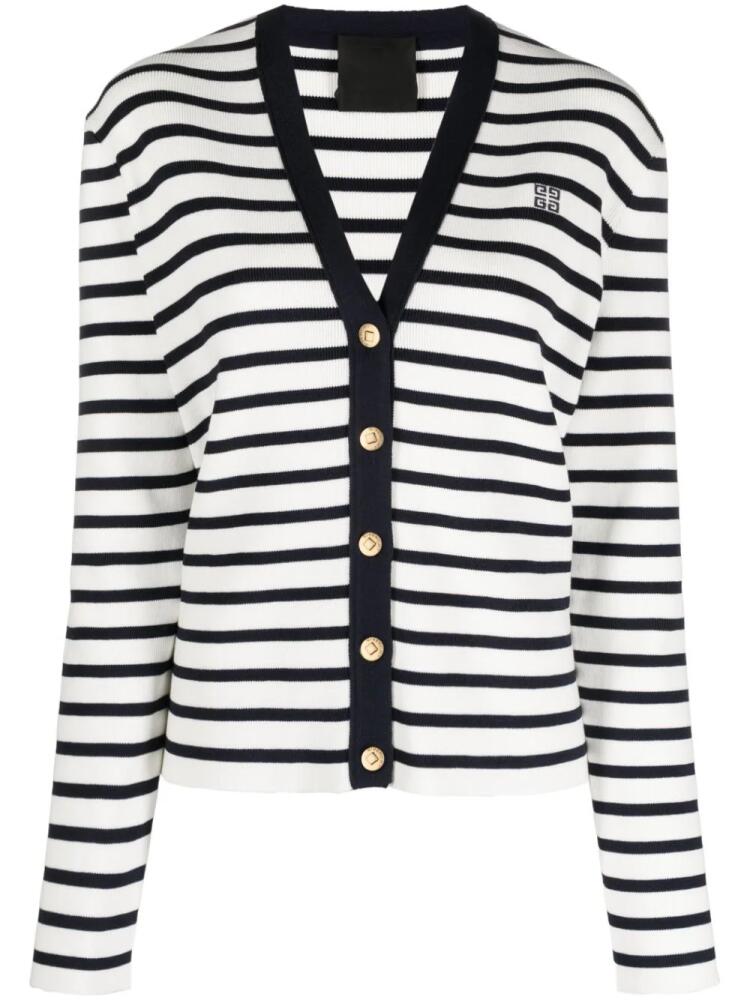 Givenchy Sailor striped cotton-blend cardigan - White Cover