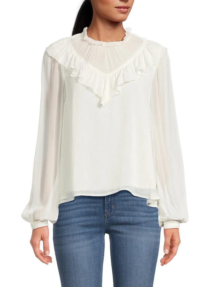 Joe's Jeans Women's The Bailey Pleated Blouse - White Cover