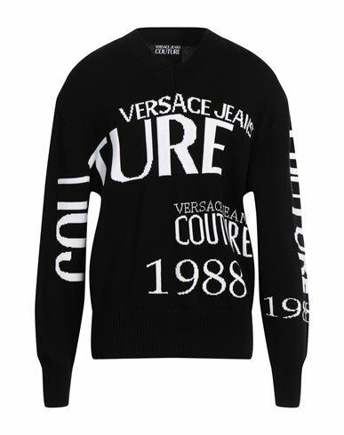 Versace Jeans Couture Man Sweater Black Cotton Cover