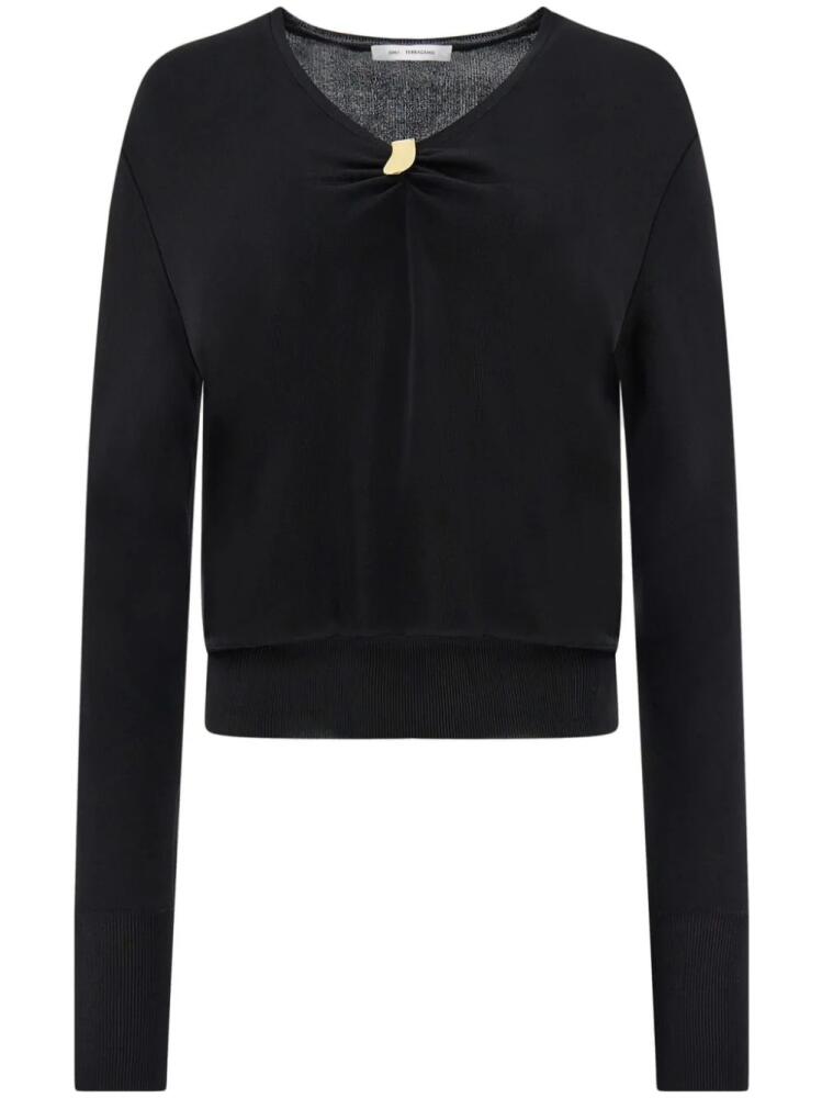 Ferragamo gathered clip-embellished jumper - Black Cover