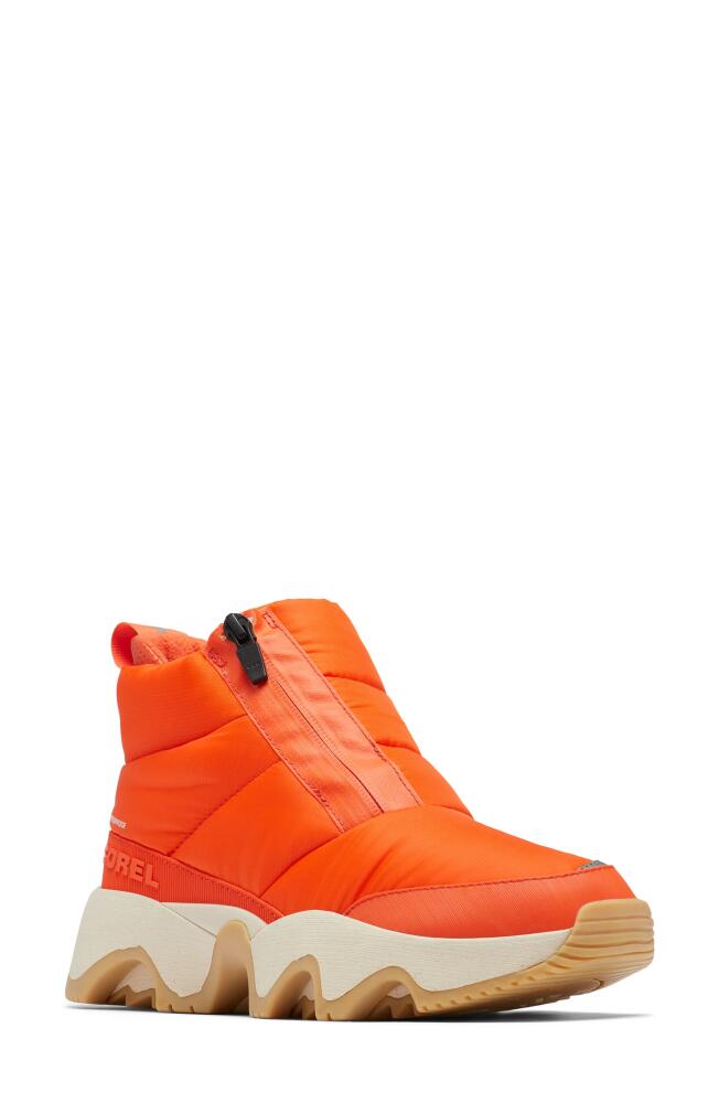 SOREL Kinetic Impact Waterproof Zip Bootie in Optimized Orange/Bleached Cover