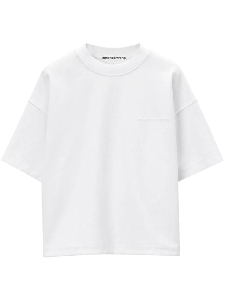 Alexander Wang logo-embossed cotton T-shirt - White Cover