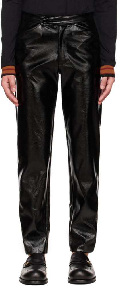 Anna Sui SSENSE Exclusive Black Leather Pants Cover