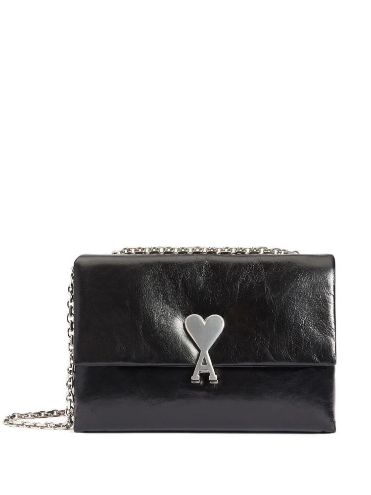 AMI Paris Voulez-Vous leather shoulder bag - Black Cover