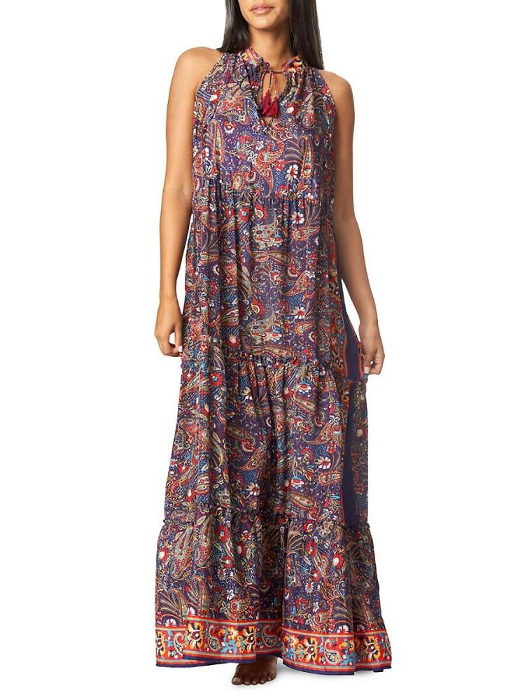 La Moda Clothing Women's Paisley Tassel Maxi Dress Cover