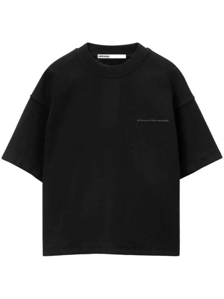 Alexander Wang logo-embossed cotton T-shirt - Black Cover