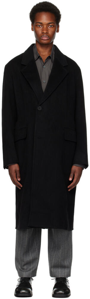 Solid Homme Black Two-Button Coat Cover