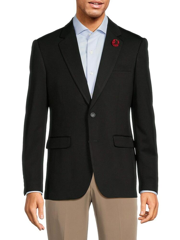 Tahari Men's Slim Fit Notch Lapel Blazer - Black Cover