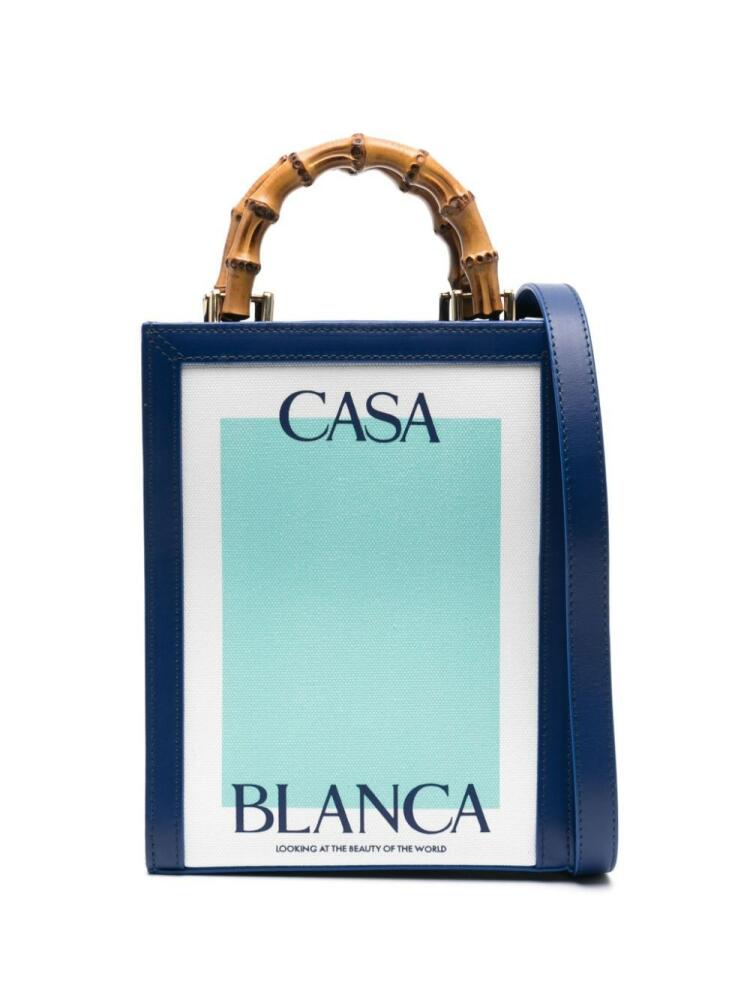 Casablanca Casa canvas tote bag - Blue Cover