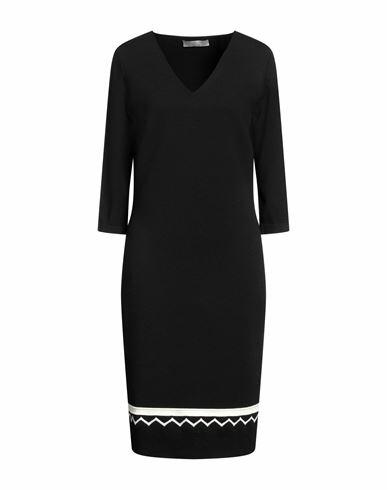 D. exterior Woman Midi dress Black Merino Wool, Polyamide, Polyester, Elastane Cover