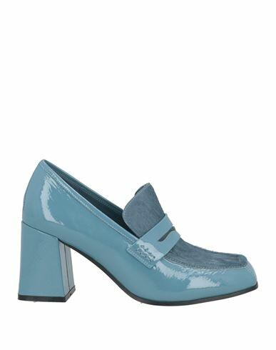 Jeannot Woman Loafers Pastel blue Leather Cover