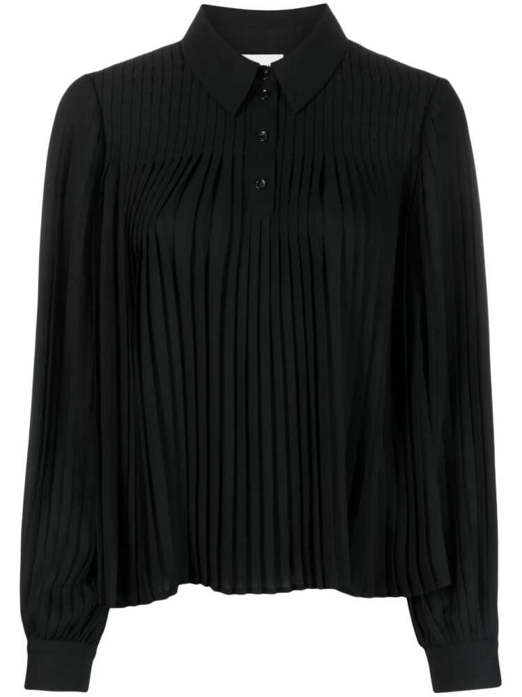 Claudie Pierlot long-sleeve pleated shirt - Black Cover