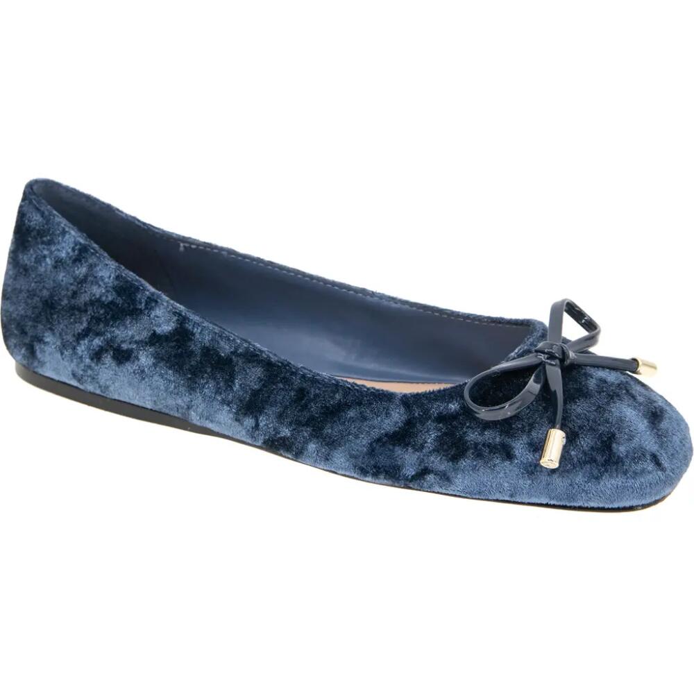 bcbg Hartly Ballet Flat in Naval Blue Velvet Cover