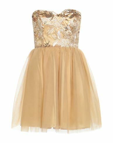 Nora Barth Woman Mini dress Gold Polyester, Metallic Polyester Cover