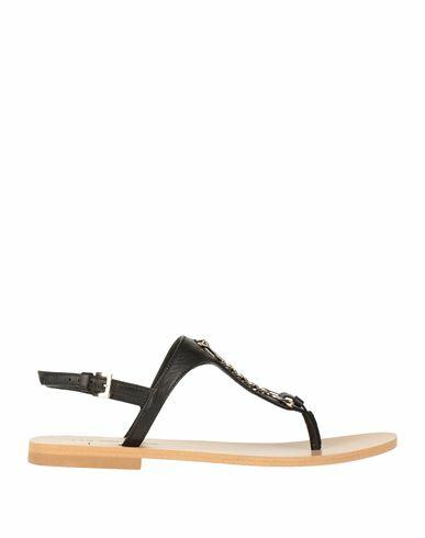 Trussardi Woman Thong sandal Black Soft Leather Cover