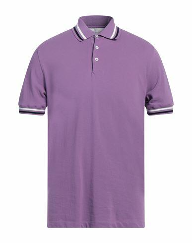 Brunello Cucinelli Man Polo shirt Light purple Cotton Cover