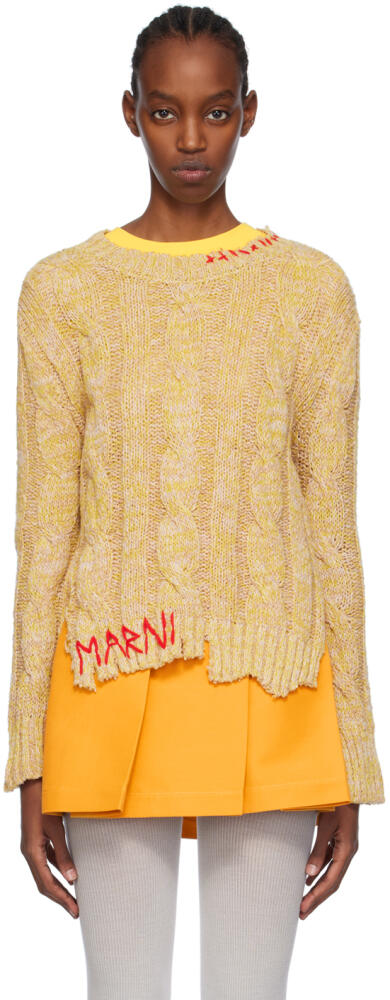 Marni Yellow Distressed Sweater Cover