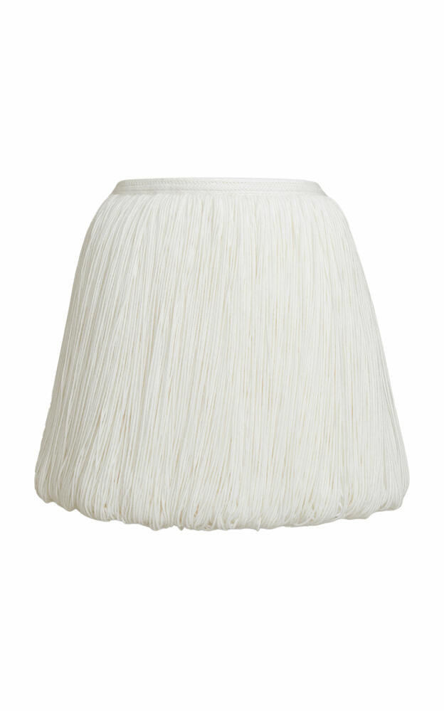 ALAA - Belted Fringed Wool-Blend Mini Skirt - Ivory Cover