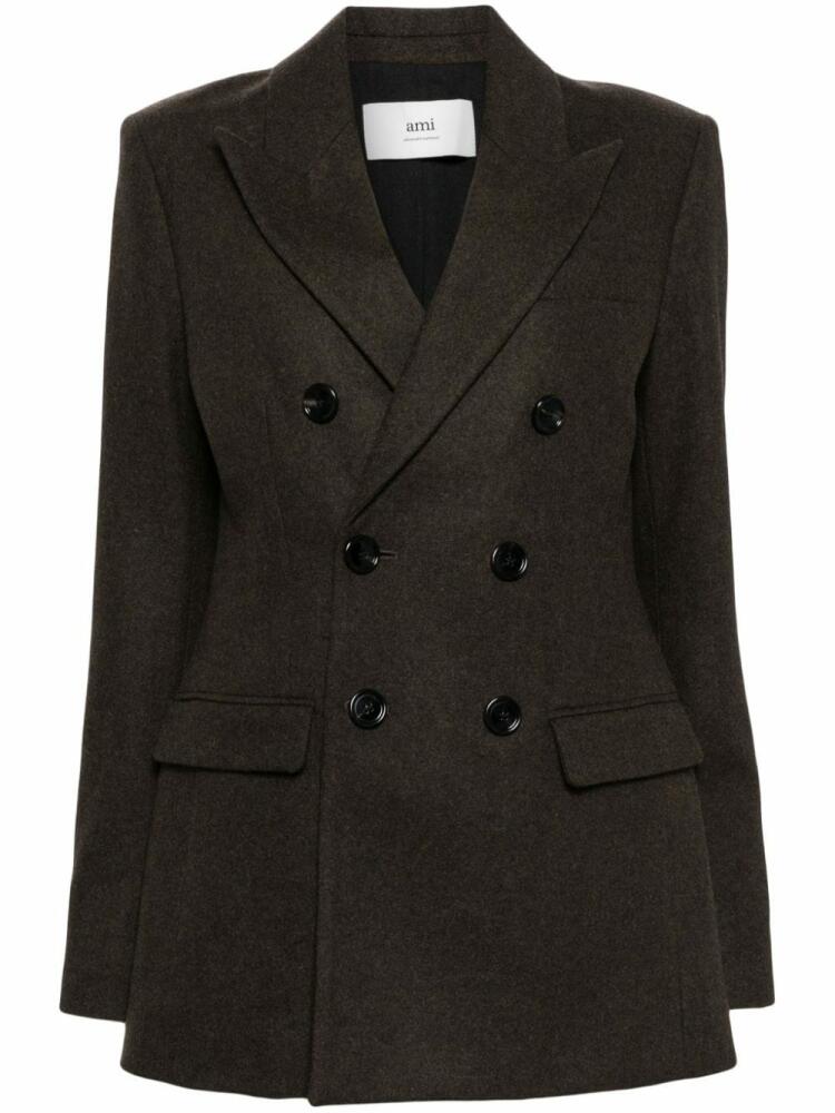 AMI Paris double-breasted blazer - Brown Cover