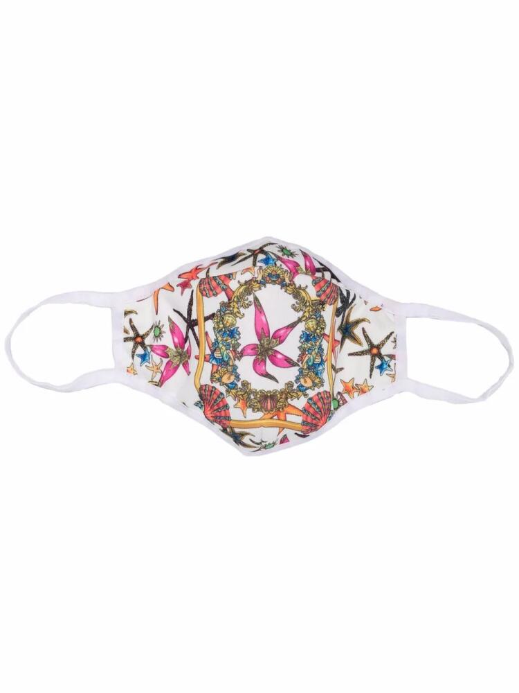 Versace starfish-print face mask - White Cover