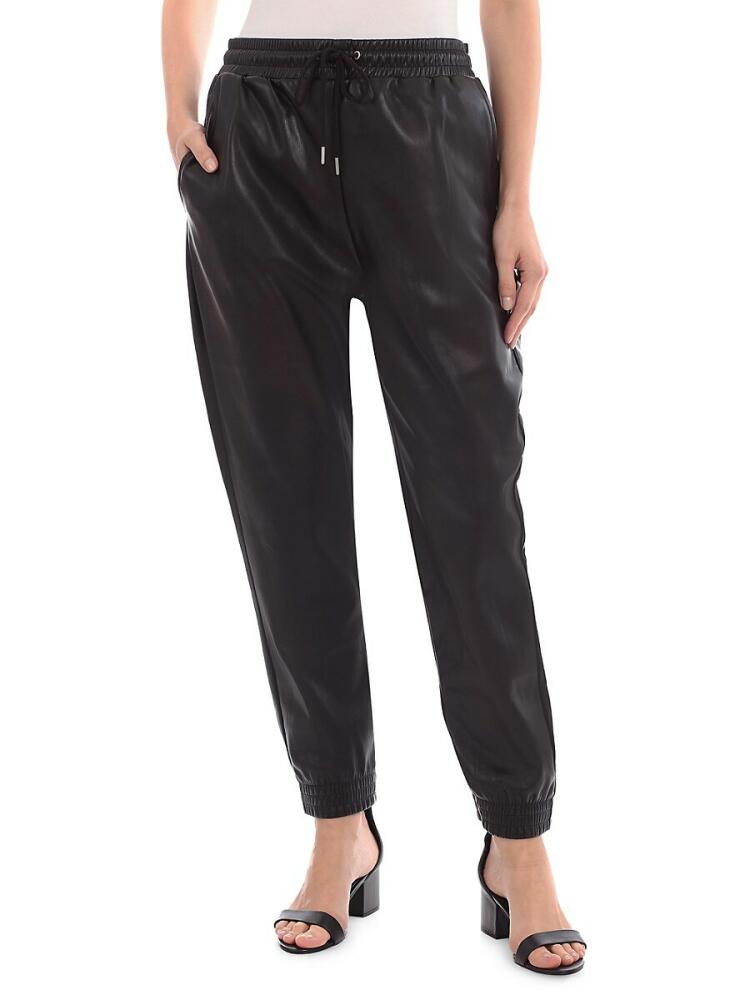 Bagatelle Women's Faux Leather Joggers - Black Cover