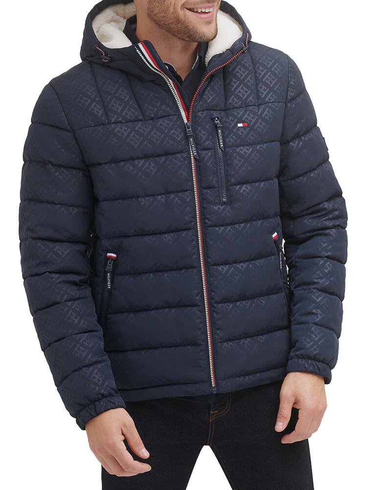 Tommy Hilfiger Men's Faux Fur Hooded Puffer Jacket - Print Cover