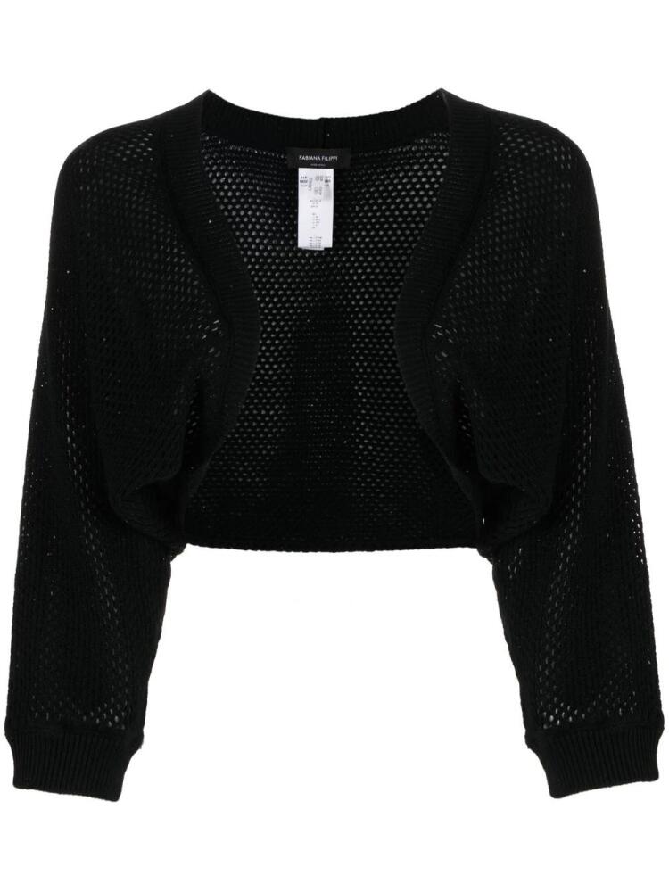 Fabiana Filippi open-knit cropped cardigan - Black Cover