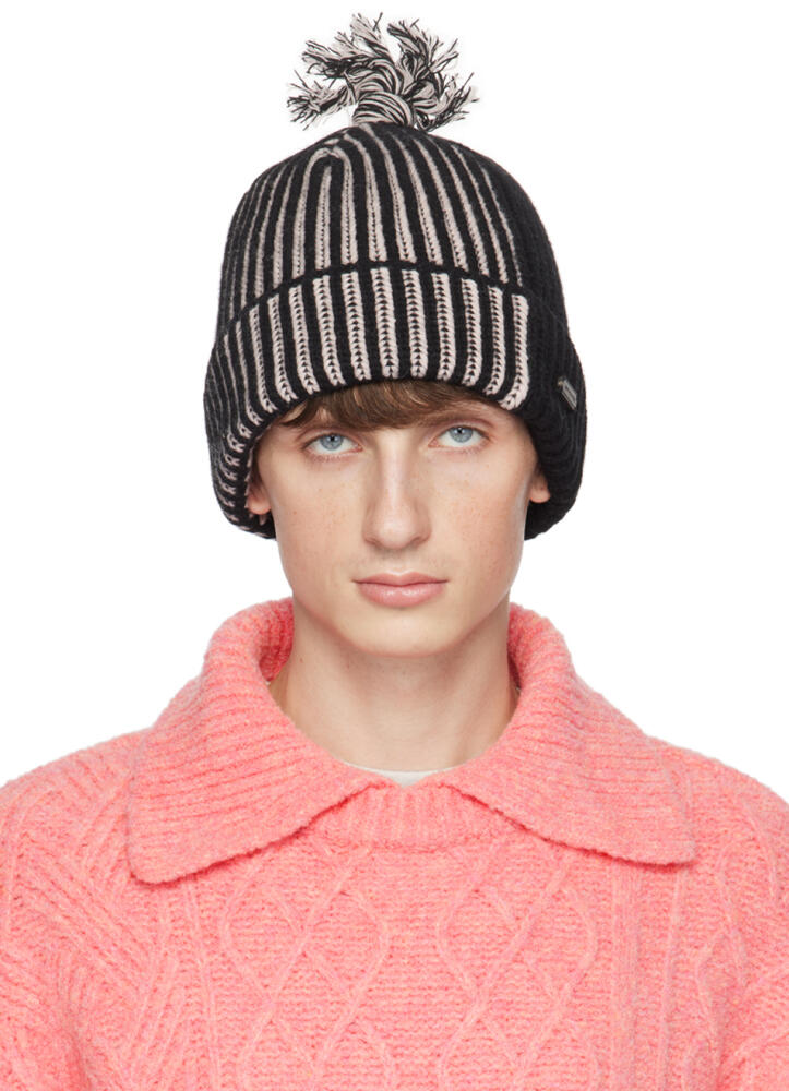 ADER error Black & Pink Ribbed Beanie Cover