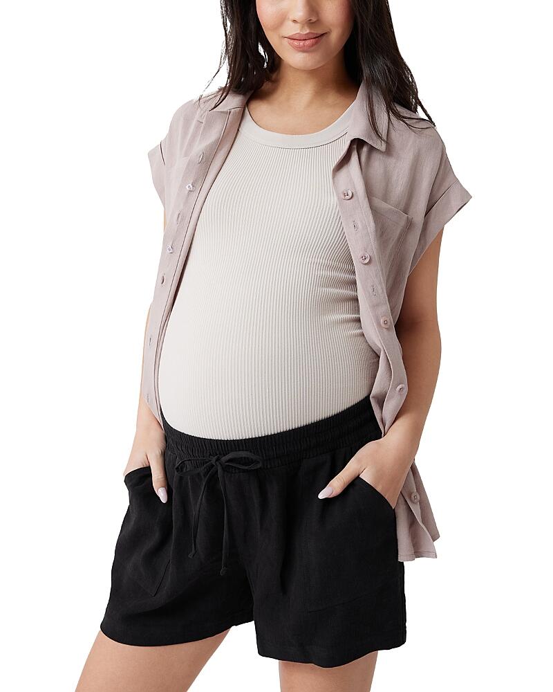 Ingrid & Isabel Maternity Drapey Patch Pocket Shorts Cover