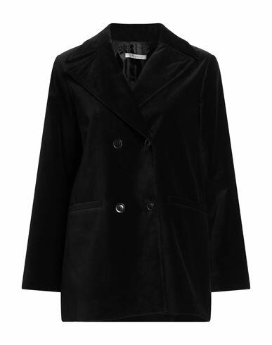 Biancoghiaccio Woman Blazer Black Cotton Cover