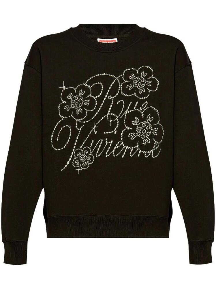 Kenzo rhinestone-logo crew-neck sweatshirt - Black Cover