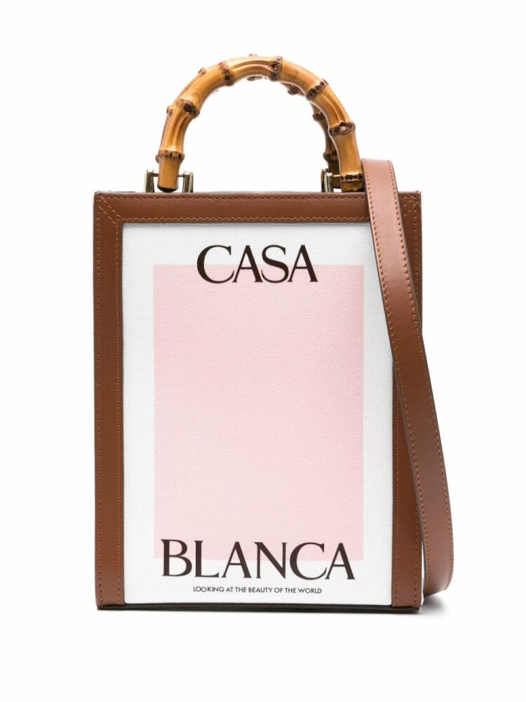 Casablanca Mini Casa Canvas tote bag - White Cover