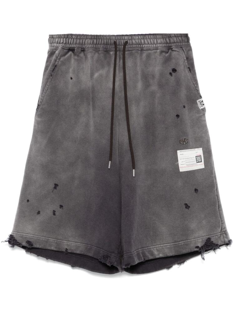 Maison MIHARA YASUHIRO distressed track shorts - Grey Cover