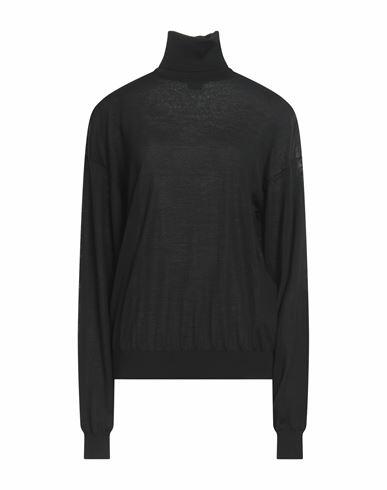 Saint Laurent Woman Turtleneck Black Wool Cover