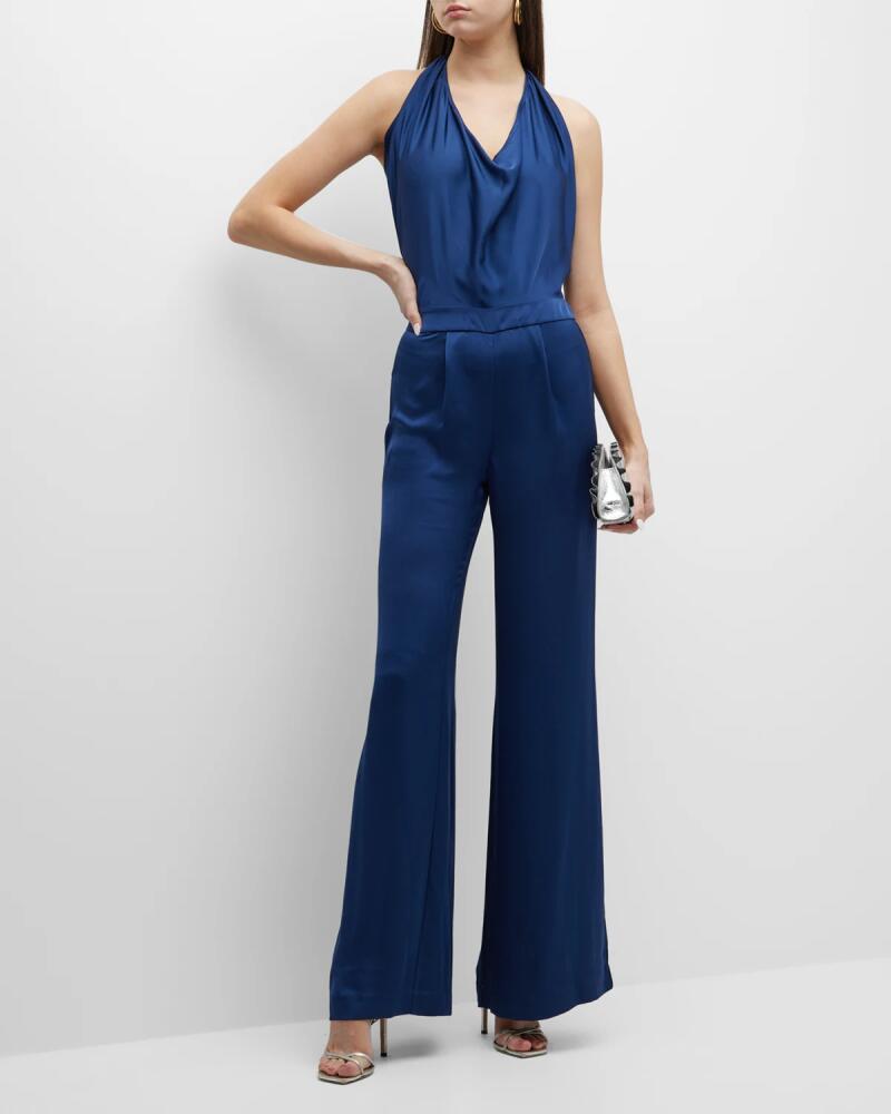 Ramy Brook Harriet Satin Halter Jumpsuit Cover