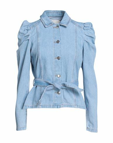 Only Woman Denim outerwear Blue Cotton Cover