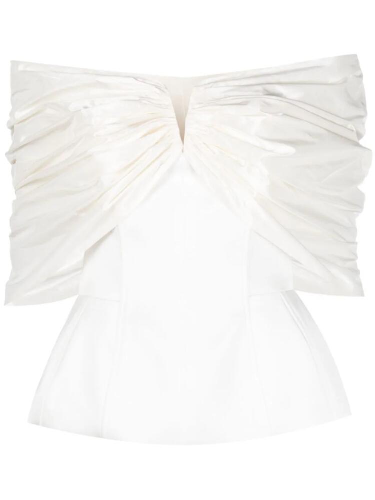 V:PM ATELIER Bela off-shoulder gathered top - White Cover