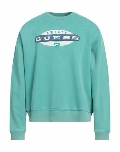 Guess Man Sweatshirt Light green Cotton, Polyester Cover