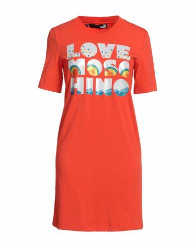 Love Moschino Woman Mini dress Orange Cotton, Elastane Cover