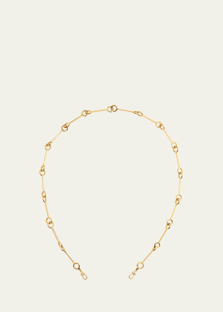 Marie Lichtenberg 18k Yellow Gold Diamond Stick Chain Necklace Cover