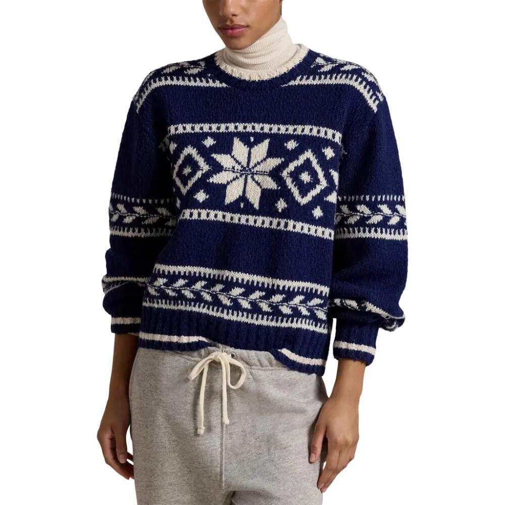 Polo Ralph Lauren Snowflake Crewneck Sweater in Navy Multi Cover