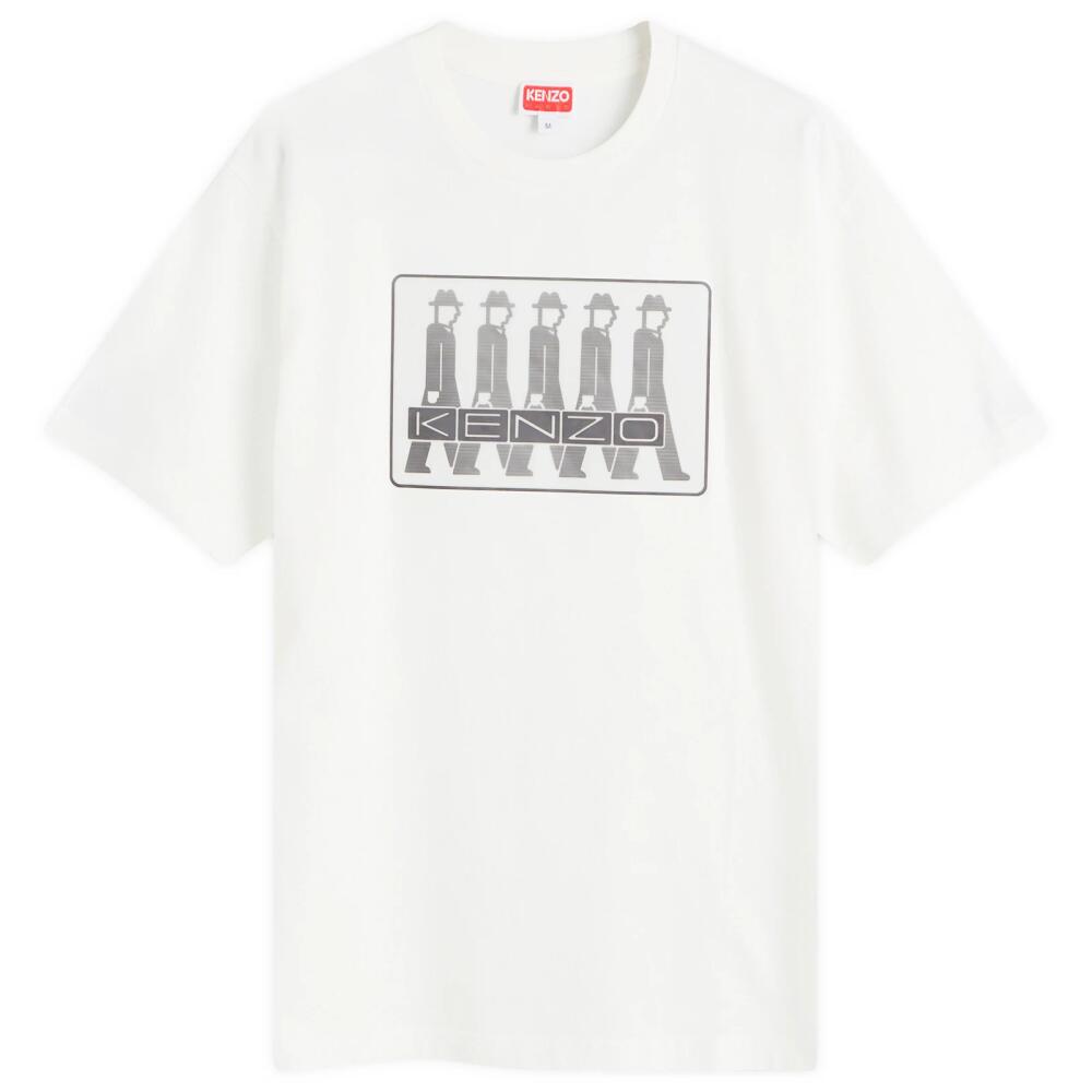 Kenzo Men's Business Holographic T-Shirt in White Cover